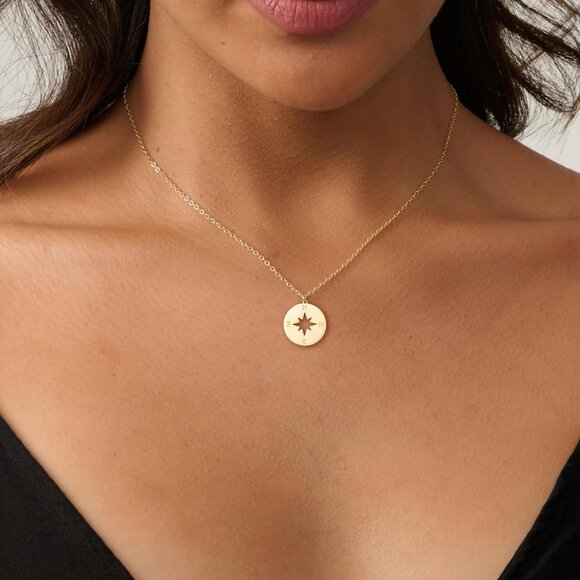 ⚡Gold Compass Pendant Necklace for Women Travel Adventure Jewelry Gift Idea - Picture 4 of 8